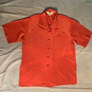 Four Seasons 100% Silk Camp Shirt with Covered Buttons